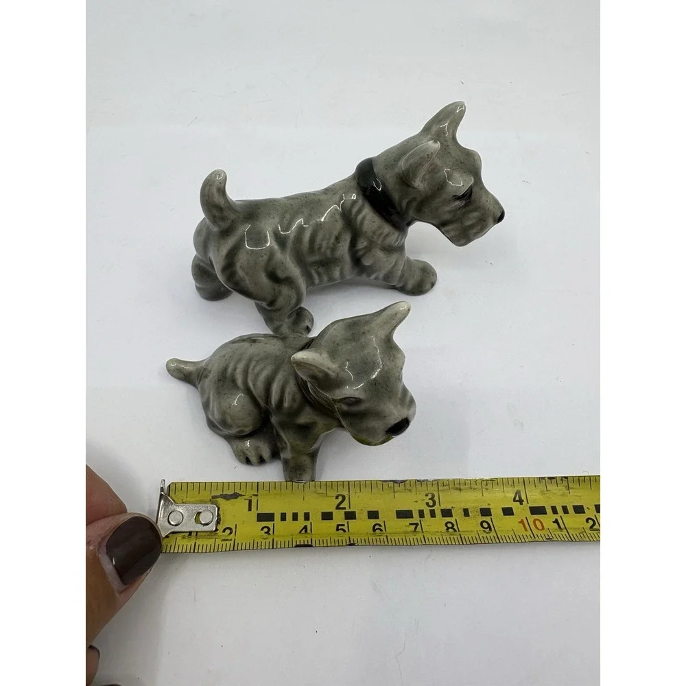 Vintage Porcelain Scottish Terrier Scottie Dog Figurine- A Set Of 2